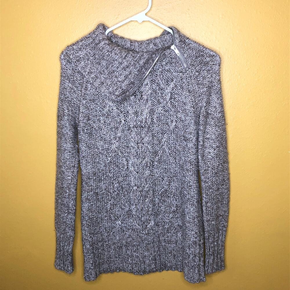 Old Navy Brown Cable Knit Wool Sweater, XS